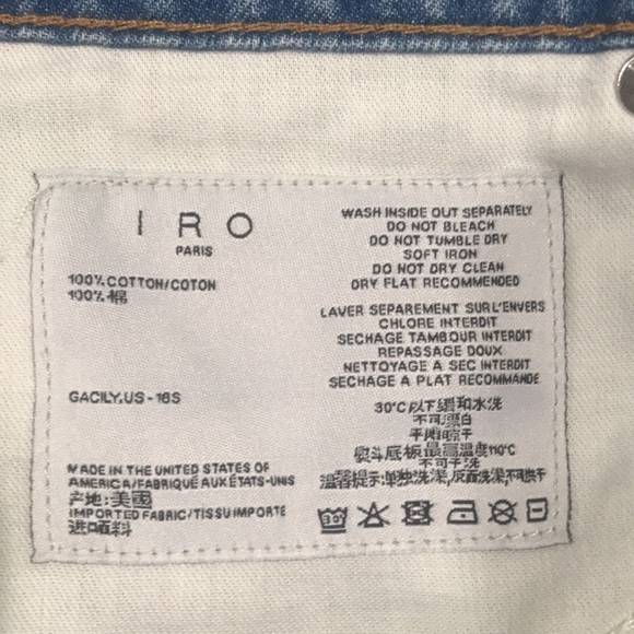 IRO NEW Gacily Chain Embellish Distress DenimShort - Picture 8 of 9